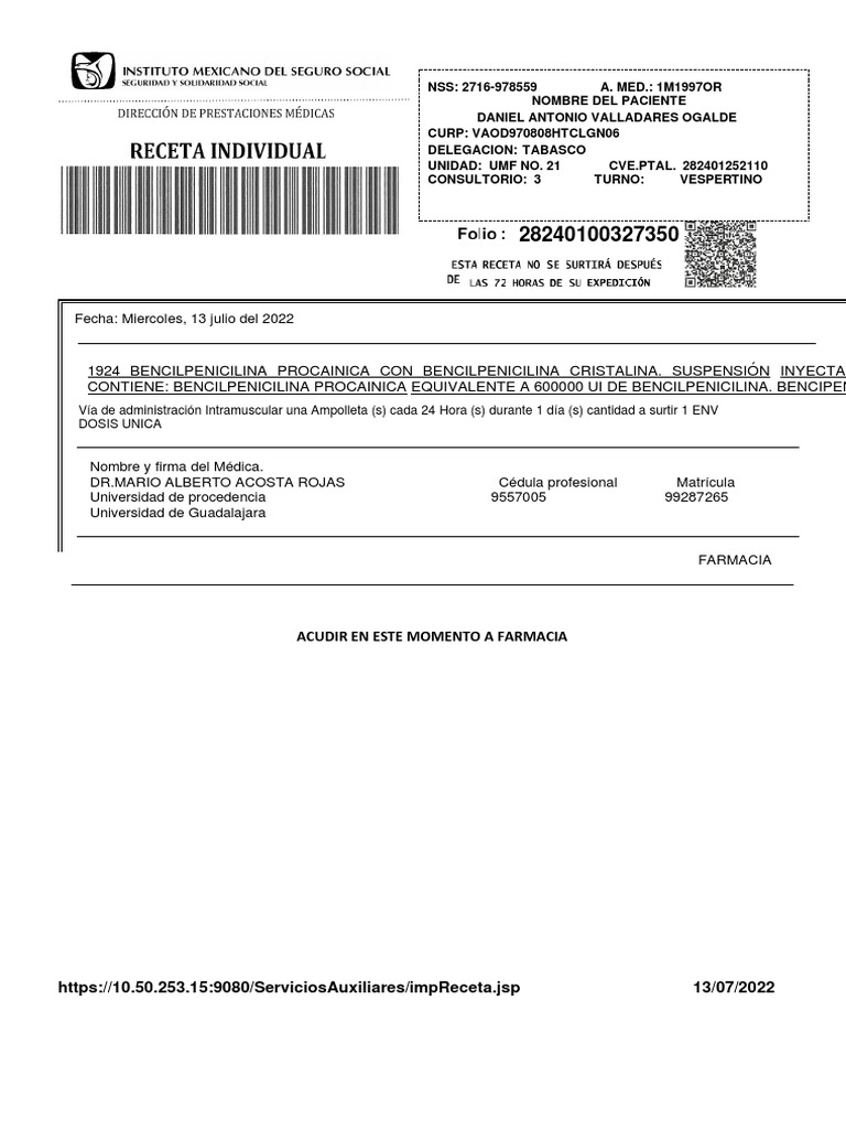 Receta Ims | PDF
