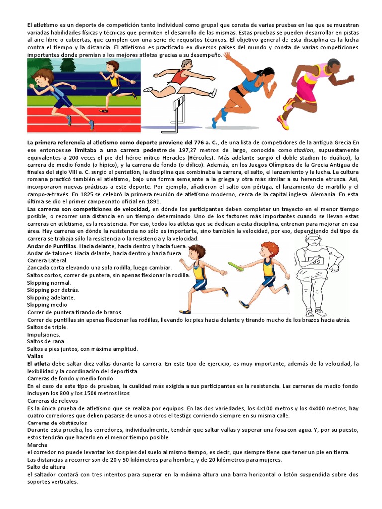 Atletismo | PDF | Deporte del atletismo | Corriendo