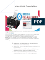 Cara Reset Printer G2000 Tanpa Aplikasi