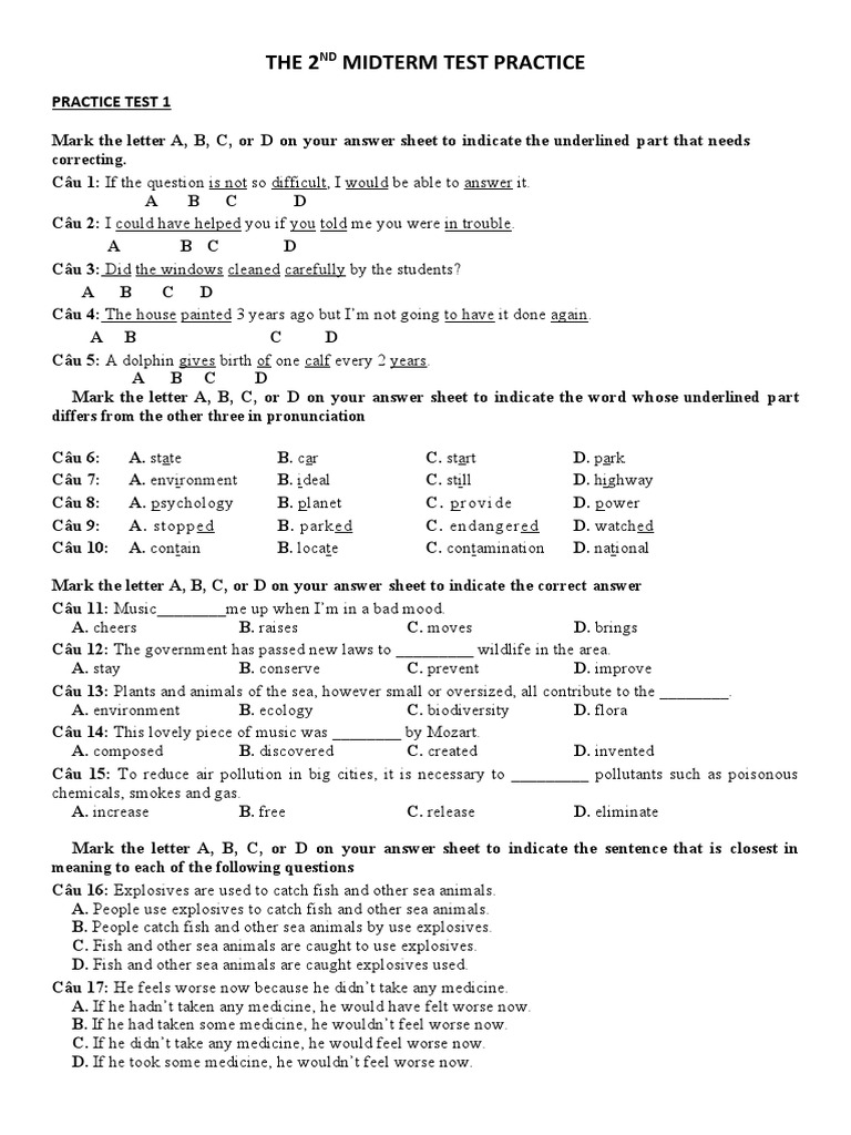 The 2ND Midterm Test Practice | PDF | Natural Environment | Earth Sciences