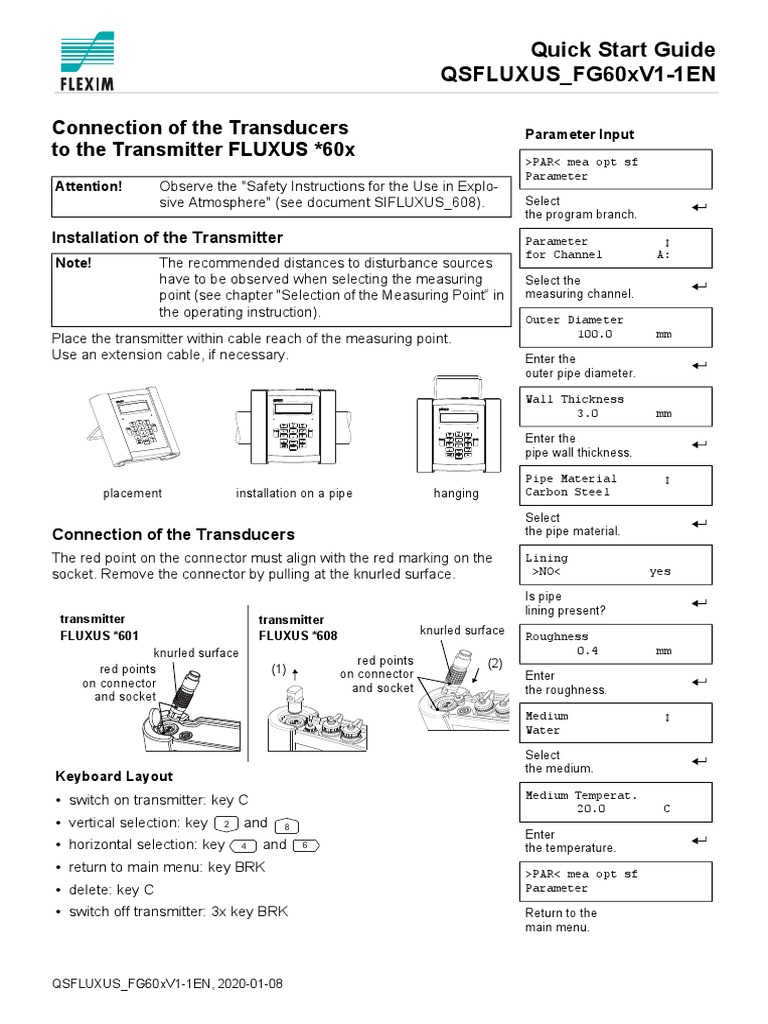 Flexim Fluxus F60x Quick Start Guide PDF Electrical Connector