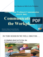BMSW4002 Lecture 7 - Communication in The Workplace