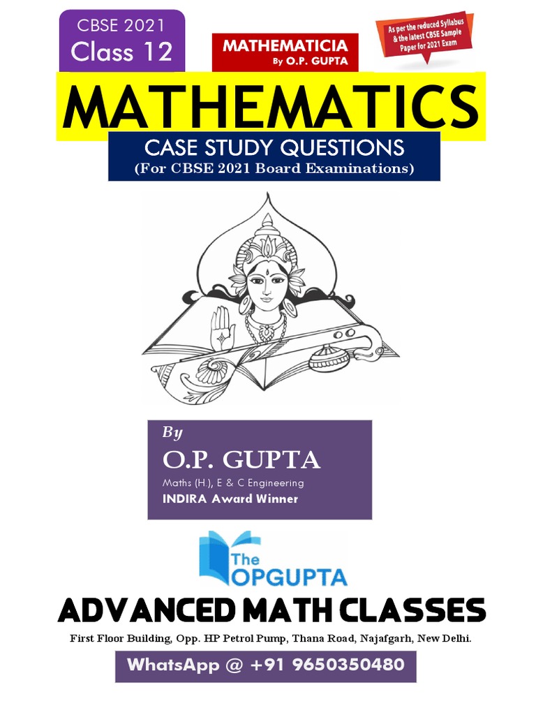 Class 12 Maths Case Study Questions | PDF | Triangle | Function ...