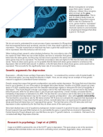 Genetic Arguments For Depression: Environment Interaction. This Is Epigenetics. Epigenetics Argues