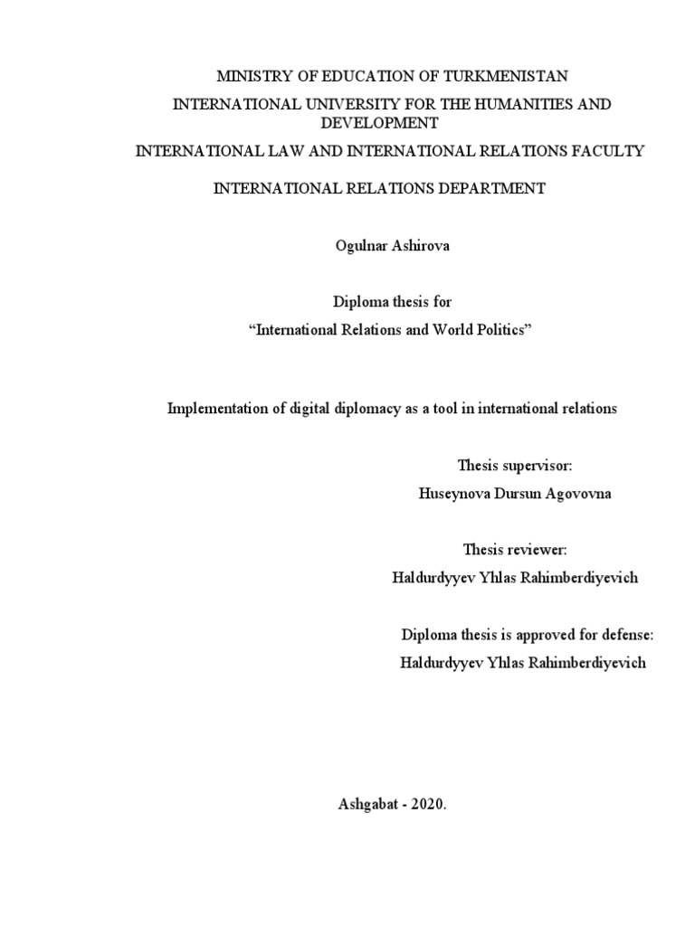 doctoral thesis on diplomacy