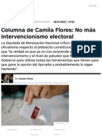 Columna de Camila Flores - No Más Intervencionismo Electoral