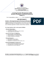 Department of Education: Learning Activity Worksheets (LAW) Disaster Readiness and Risk Reduction Grade 12