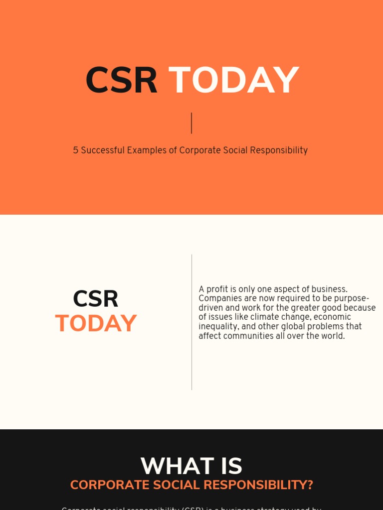 Top 5 Corporate Social Responsibility Examples | PDF | Corporate Social ...