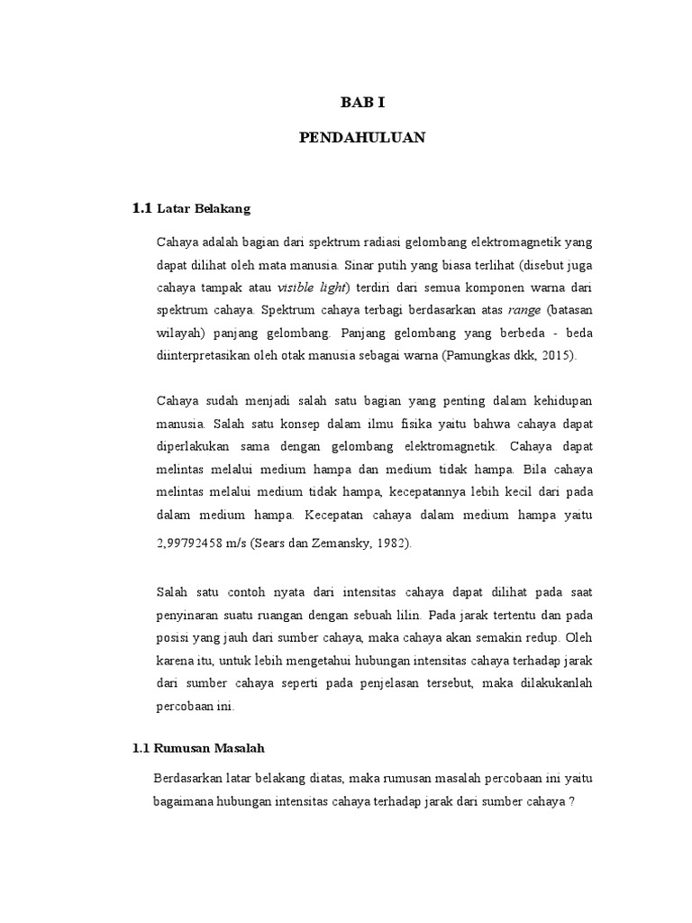 Hubungan Intensitas Cahaya dan Jarak | PDF