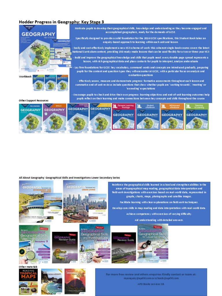 Hodder Progress in Geography Key Stage 3 Workbook PDF Education
