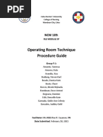 Operating Room Technique Procedure Guide: Rle Module 3F