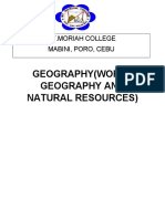 World Geography and Natural Resources Module Prelim 2
