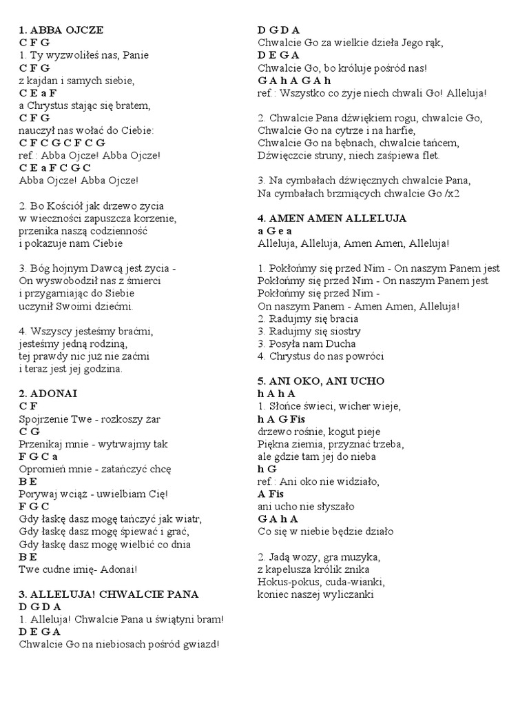Ułożenie Liści Na łodydze c5 9apiewnik+z+Akordami+-+Bia c5 82o - c5 BC c3 b3 c5 82ta+2008 | PDF