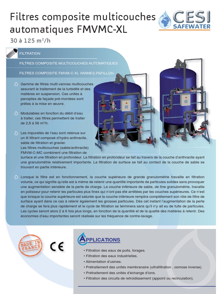 Filtres Multicouches Automatiques FMVMC-XL | PDF | Filtration | Génie ...