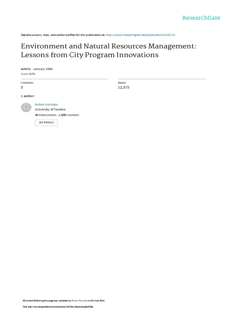 Environment and Natural Resources Management Lesso | PDF | Waste ...