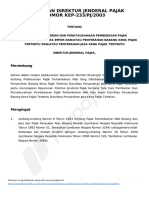 Keputusan Direktur Jenderal Pajak Nomor - KEP-233 - PJ - 2003