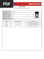 Admit Card: (To Be Produced at The Time of O Ine Test)