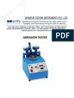 Abrasion Tester: Saharanpur Testing Instruments PVT LTD