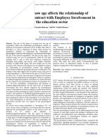 A Study On How Age Affects The Relationship of Psychological Contract With Employee Involvement in The Education Sector