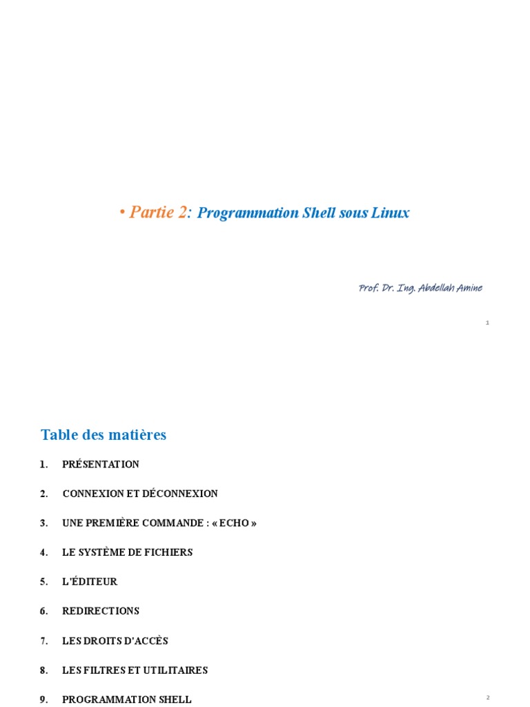 Programmation Shell sous Linux | PDF | Fichier informatique | Système ...