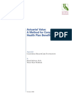 Actuarial Value: A Method For Comparing Health Plan Benefits