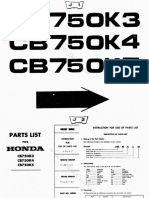 Honda CB750 CB 750 Illustrated Parts List Manual 1973-75