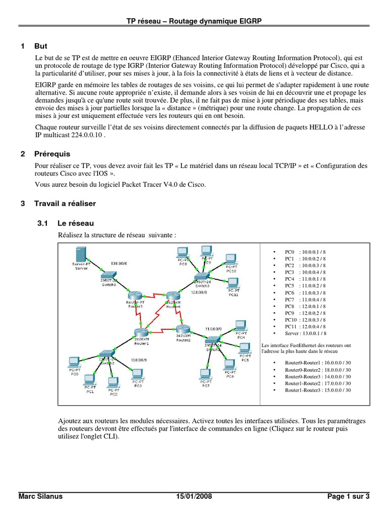 TP Packet Tracer4 | PDF | Routage | Routeur