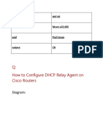 Q: How To Configure DHCP Relay Agent On Cisco Routers: Diagram
