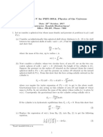 Homework Set-V For PHY-305A: Physics of The Universe