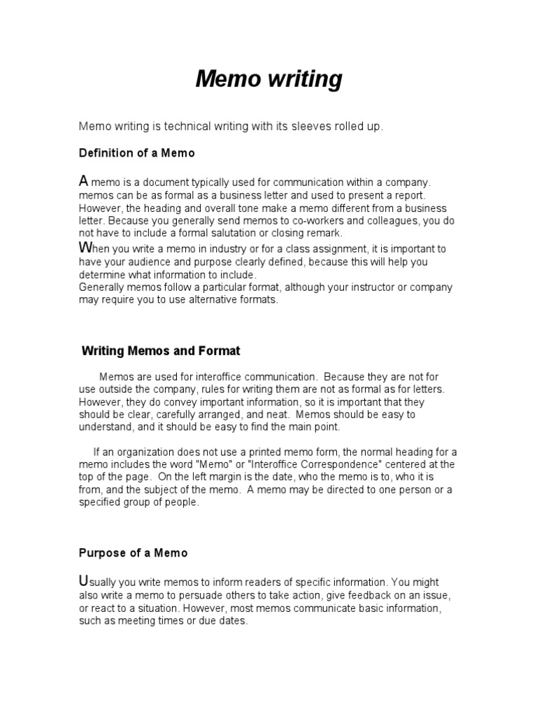 Technical Writing Letter Format