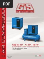 GSE 5.5 HP - 7.5 HP - 10 HP: Silent, Rotating, Electric - Screw Compressors