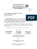 Letter of Request To The Afp For Brigada Eskwela