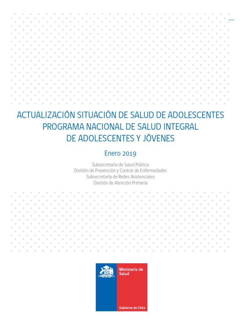 Actualizacion Situacion de Salud de Adolescentes Programa Nacional de ...