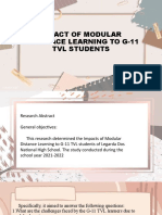 Impact of Modular Distanace Learning To G-11 TVL Students