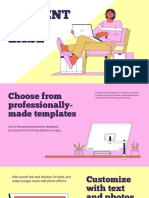 Pink and Yellow Illustrative Thin Lined Remote Work Scenes Business Presentation