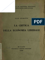La Critica Della Economia Liberale (1930) - Ugo Spirito