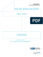 Criterios de Evaluación ONE 2016 Lengua Educación Secundaria