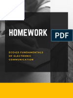 Homework: Ece423 Fundamentals of Electronic Communication