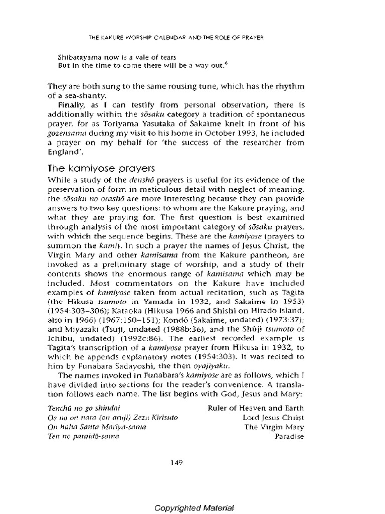 The Komiyose Prayers: Gozensama During My Visit To His Home in October 1993,  He Included | PDF | Eucharist | Prayer