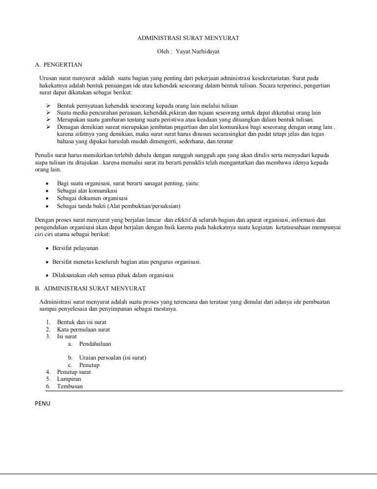 Administrasi Surat Menyurat