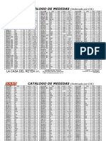 Catálogo de medidas de juntas para equipos industriales