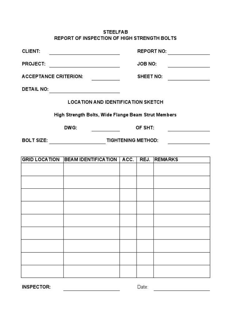 Bolt Inspection Checklist 2 PDF