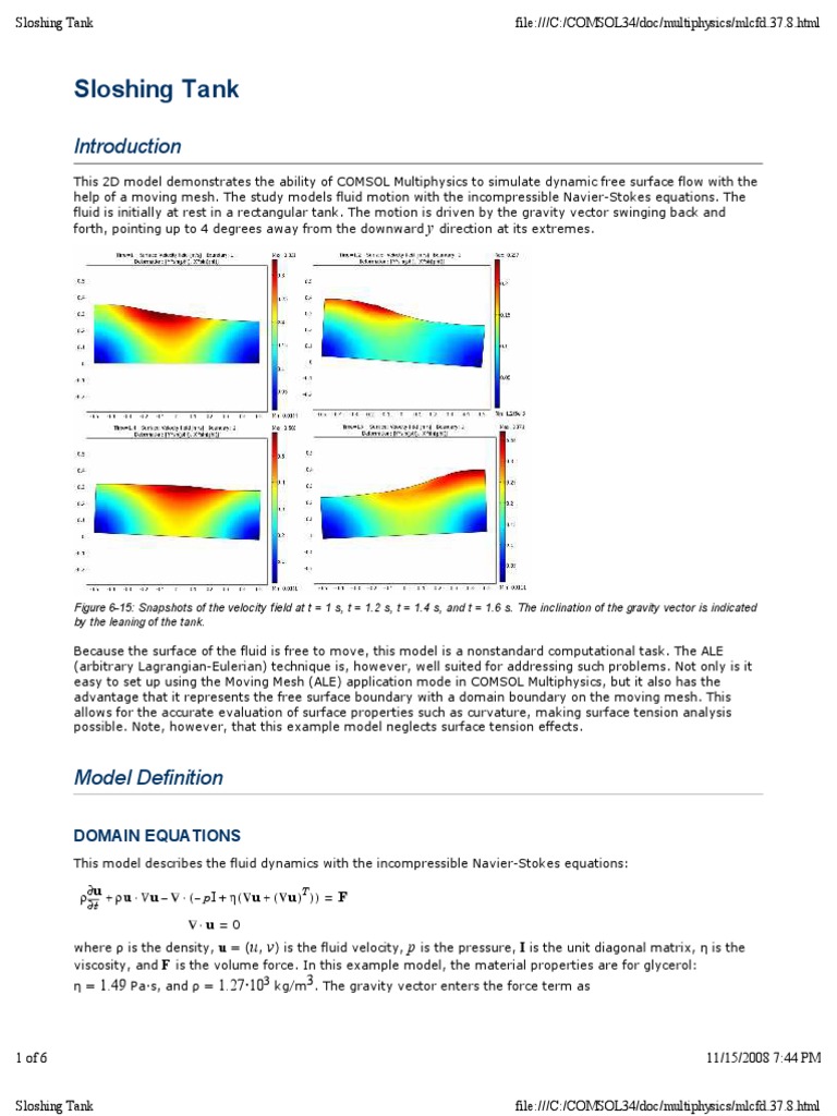 Sloshing Tank Com Sol | PDF