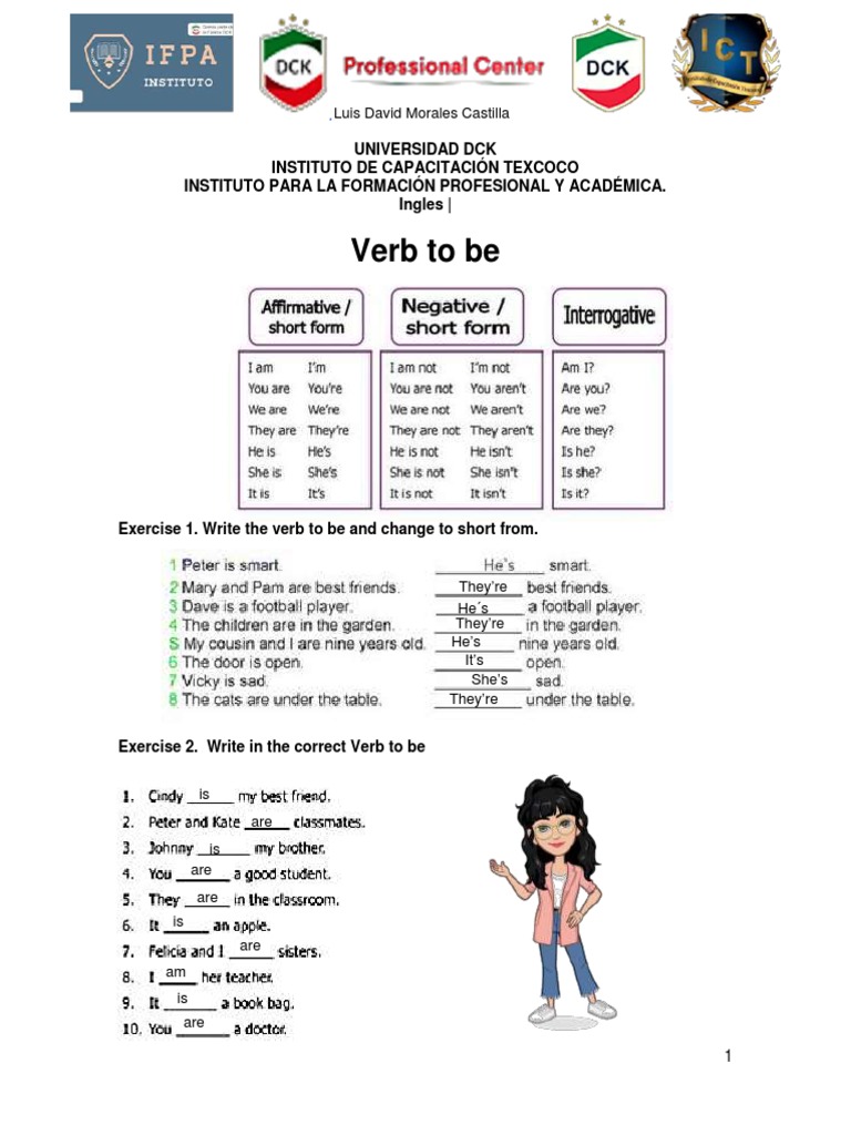 Actividad 1 Ingles Verbo To Be | PDF