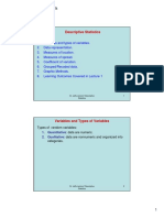 Descriptive Statistics: Outline