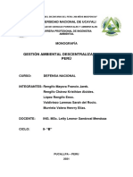 Monografia Sobre La Gestión Ambiental Descentralizado en El Perú