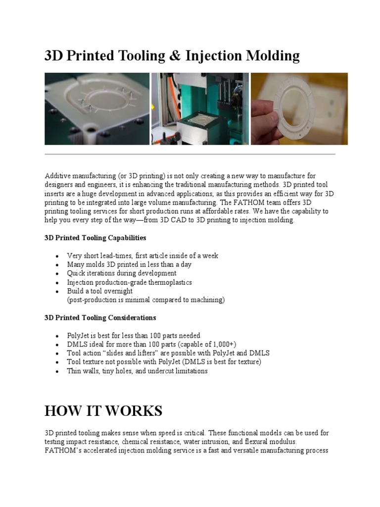 3D Printed Tooling & Mold | PDF | 3 D Printing | Casting