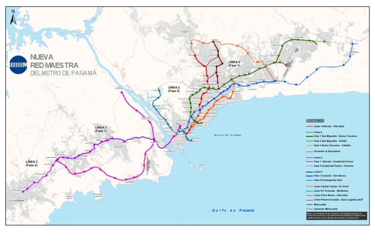 Mapa de La Nueva Red Maestra Del Sistema Metro de Panamá | PDF ...