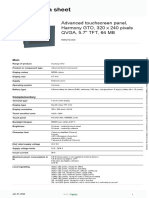 Product Data Sheet: Advanced Touchscreen Panel, Harmony GTO, 320 X 240 Pixels QVGA, 5.7" TFT, 64 MB