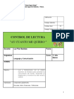 Control de Lectura Ay Cuanto Me Quiero